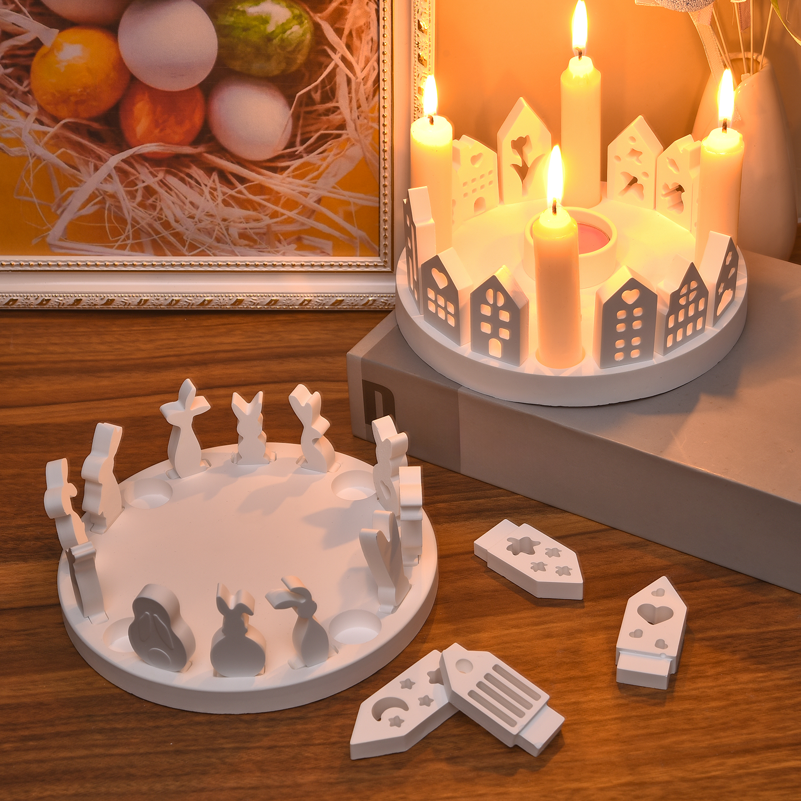 홀로우 하우스 토끼 캔들 홀더 실리콘 몰드 DIY 성  - Candle Holder Set 리뷰 및 가격