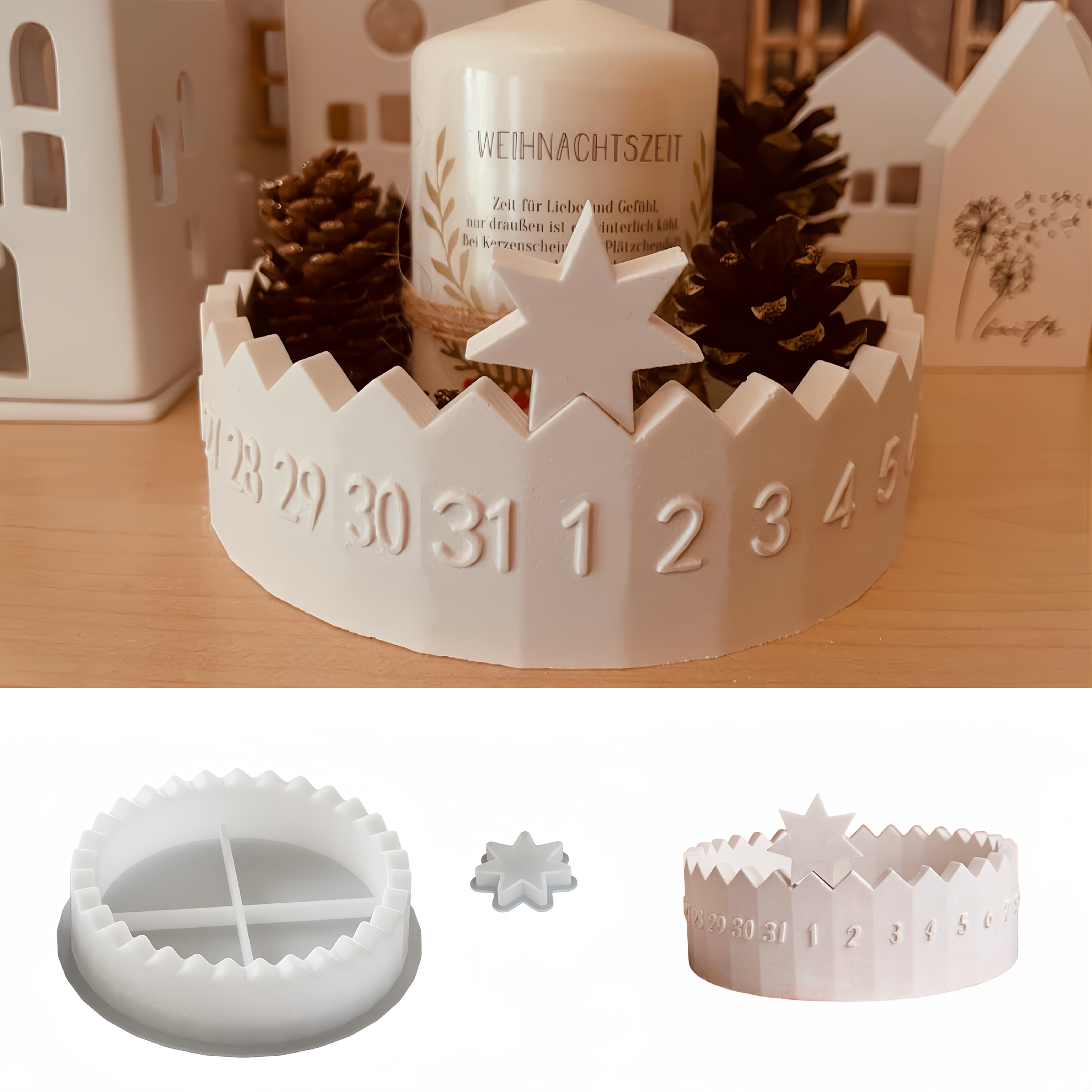 1세트 어드벤트 캘린더 실리콘 몰드 - 카운트다운 캔들 - Candle Holder Set 리뷰 및 가격