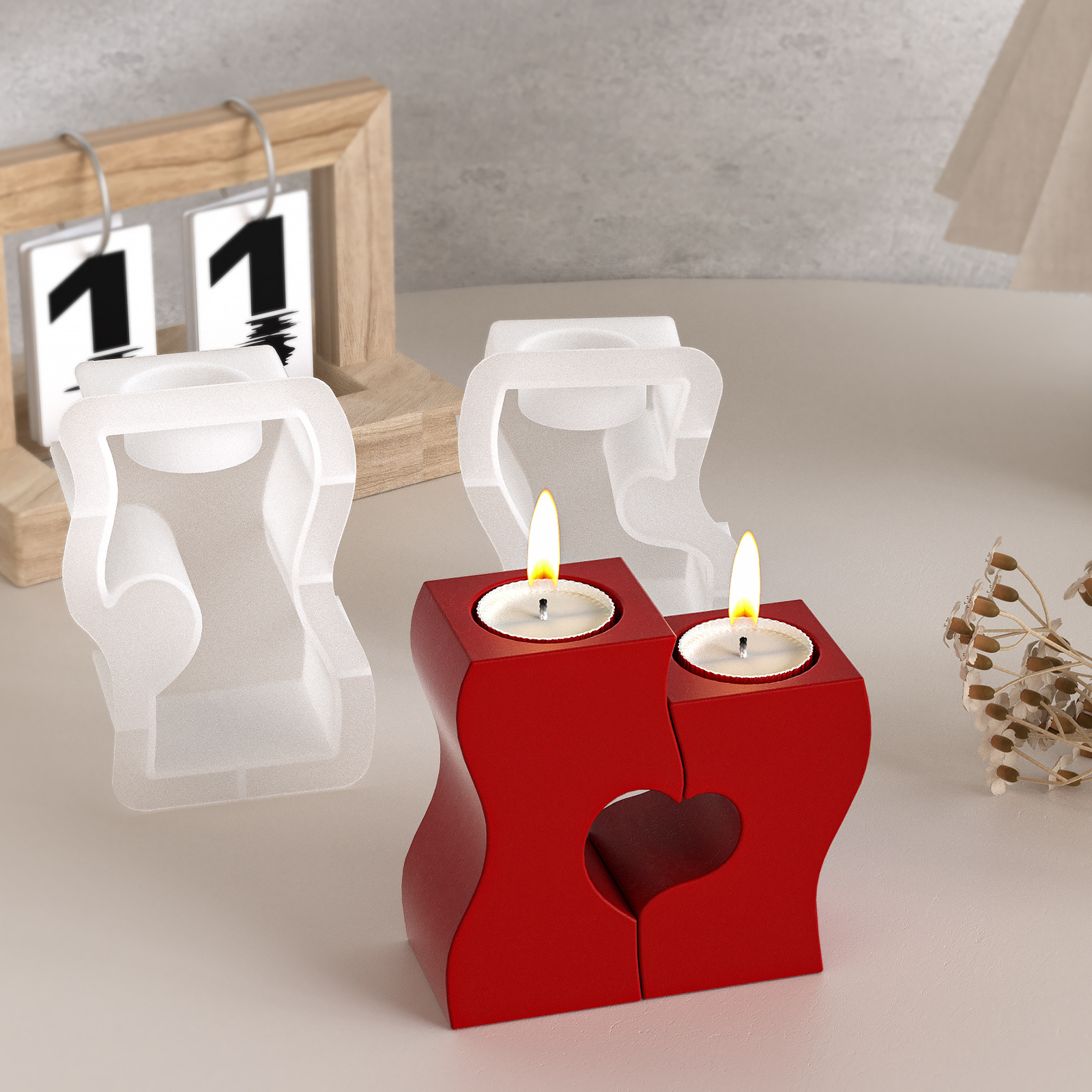 S 하트 촛대 실리콘 몰드 DIY 캔들 홀더 석고 석고 - Candle Holder Set 리뷰 및 가격