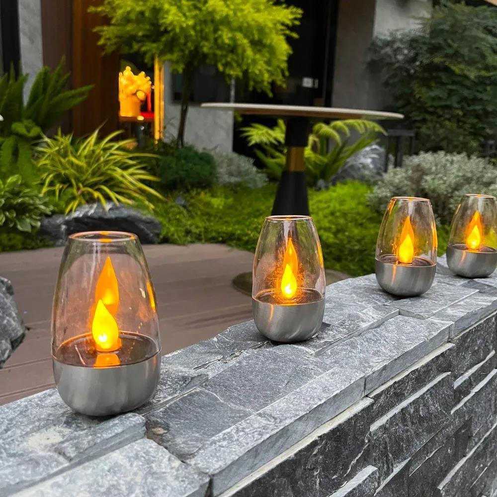 LED 태양광 캔들 라이트 무화염 충전식 야간 조명 방 - Outdoor Lighting Wedding Decor 리뷰 및 가격