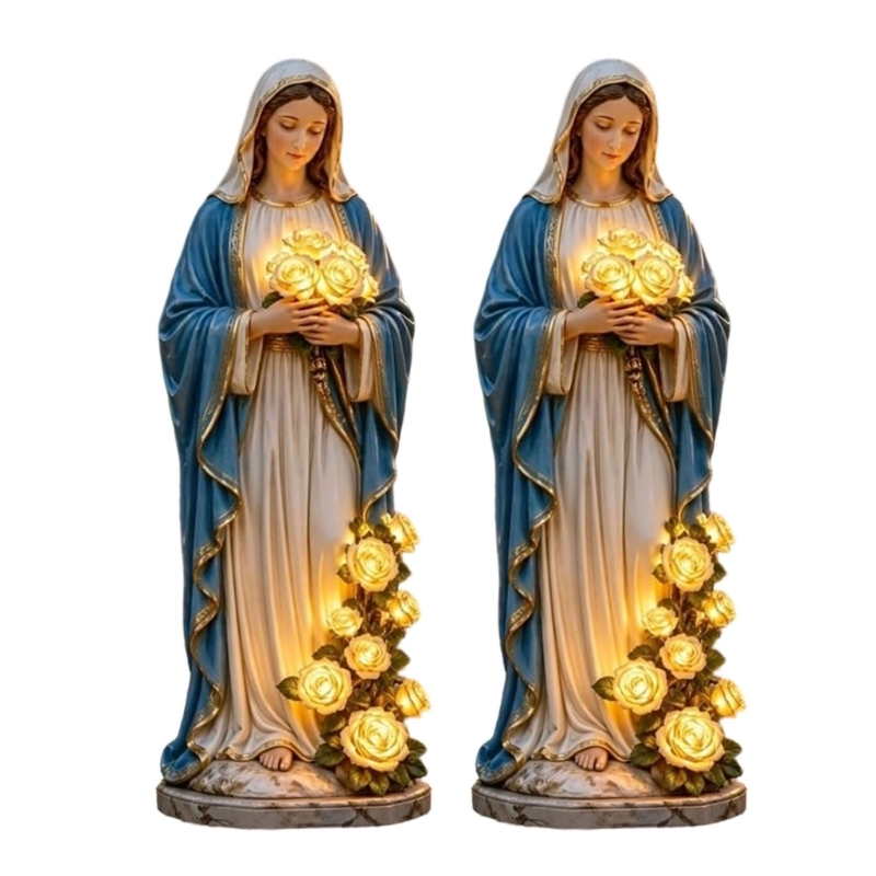 E65B 기념 조명 축복 어머니 정원 동상 배터리 구동 - Outdoor Lighting Wedding Decor 리뷰 및 가격