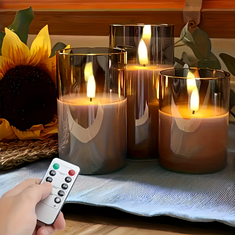 3개 세트 충전식 기둥 모양 인조 캔들, 리모컨 포함, - Lighting Decor Living Room 리뷰 및 가격