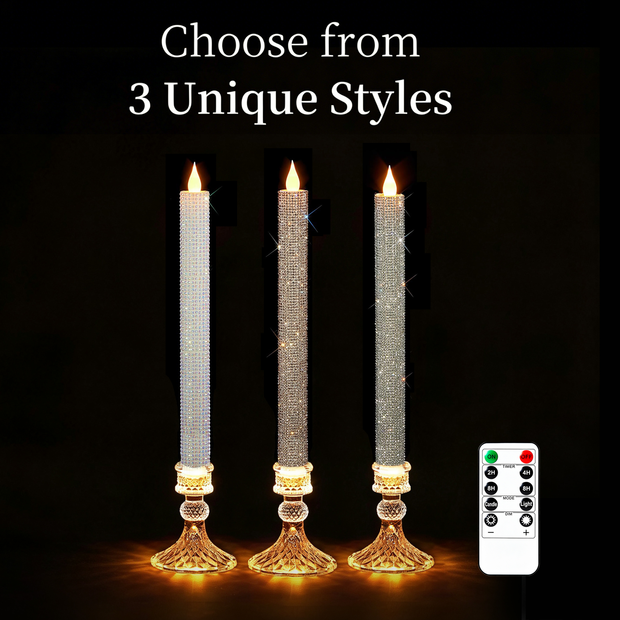 유리 홀더가 있는 무화염 테이퍼 양초 2개 세트, LE - Candle Holder Set 리뷰 및 가격