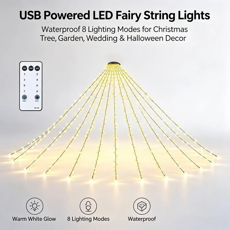 방수 USB LED 스트링 조명, 크리스마스 트리 웨딩 - Lighting Tree Decor 리뷰 및 가격