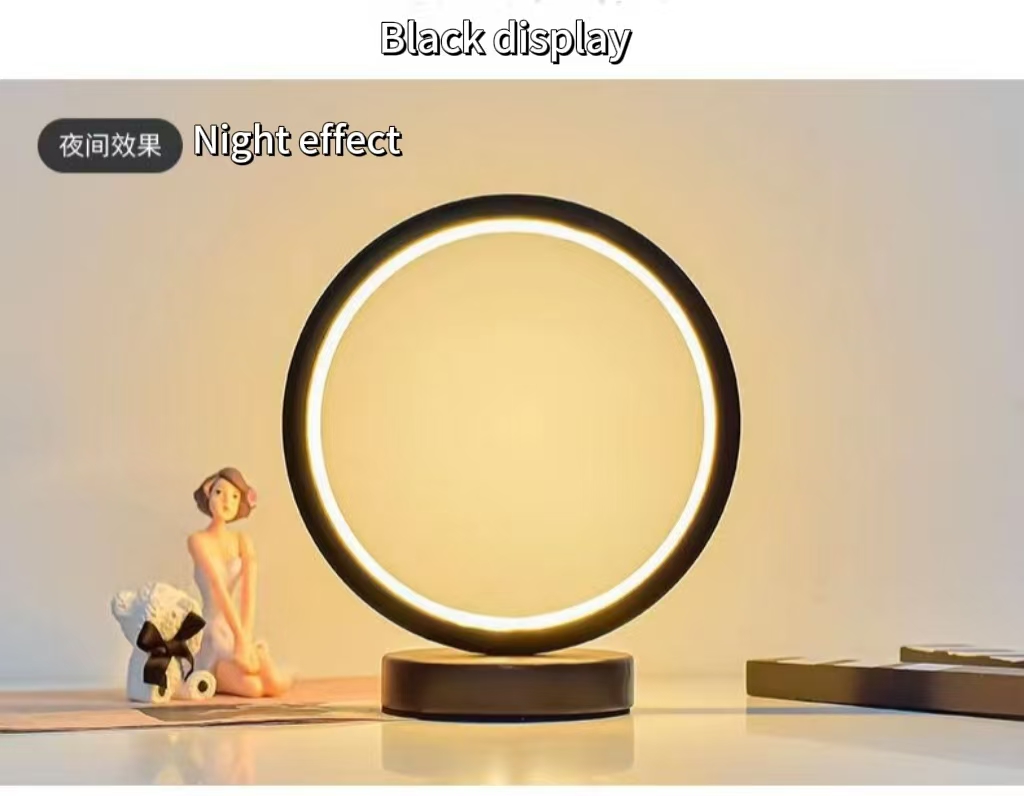 20CM LED 간단한 원형 링 테이블 램프 침실 머리 - Lighting Decor Living Room 리뷰 및 가격