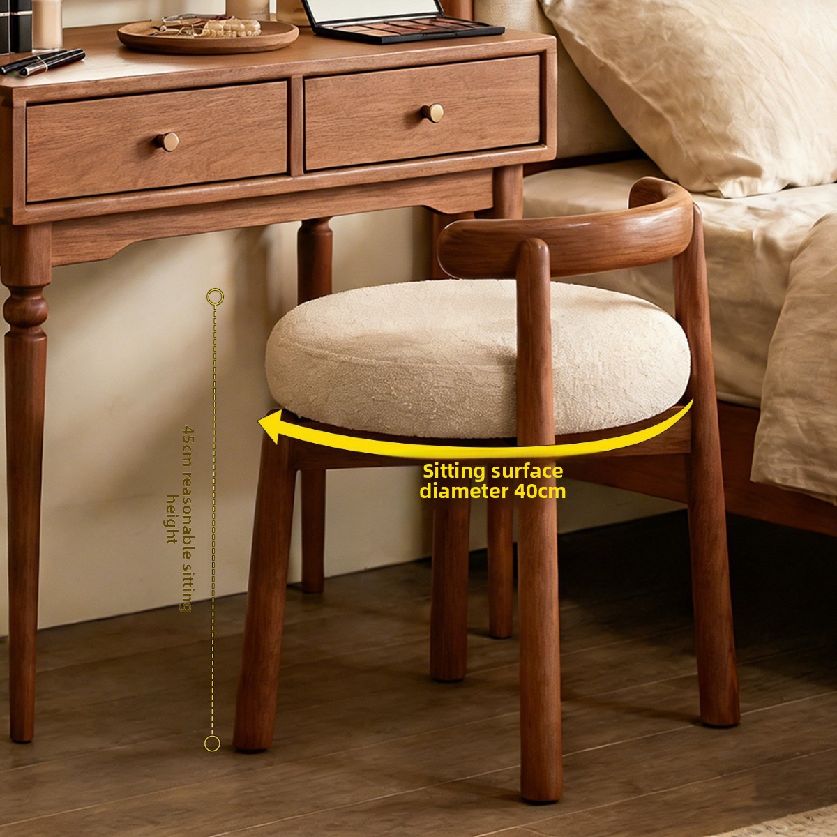 심플한 원목 회전식 화장 의자, 원목 레저 식탁 의자, - Furniture Lighting & Decor Magazine 리뷰 및 가격