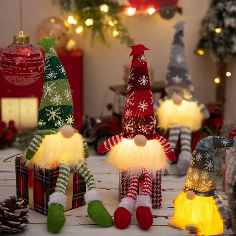 크리스마스 얼굴 없는 인형 노움 장식품 LED 라이트  - Lighting Tree Decor 리뷰 및 가격