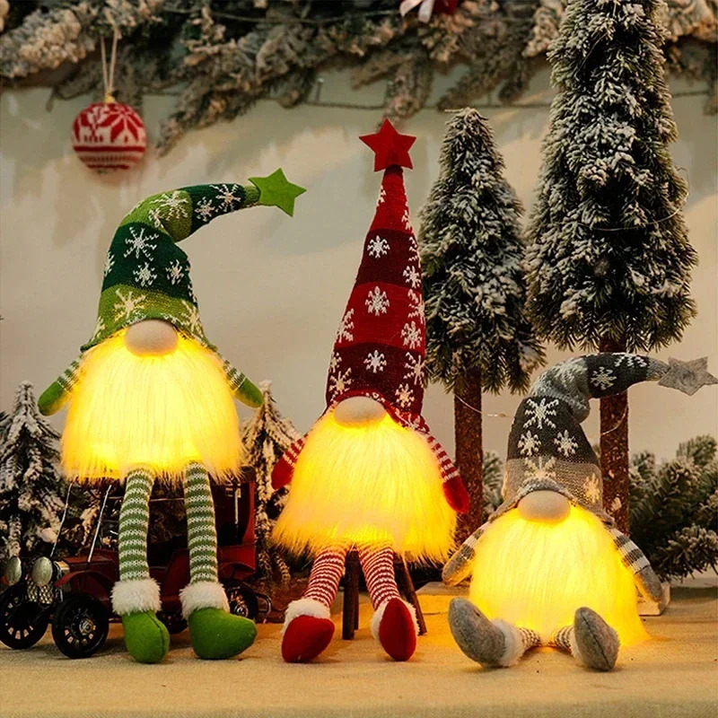 크리스마스 얼굴 없는 인형 노움 장식품 LED 라이트  - Lighting Tree Decor 리뷰 및 가격