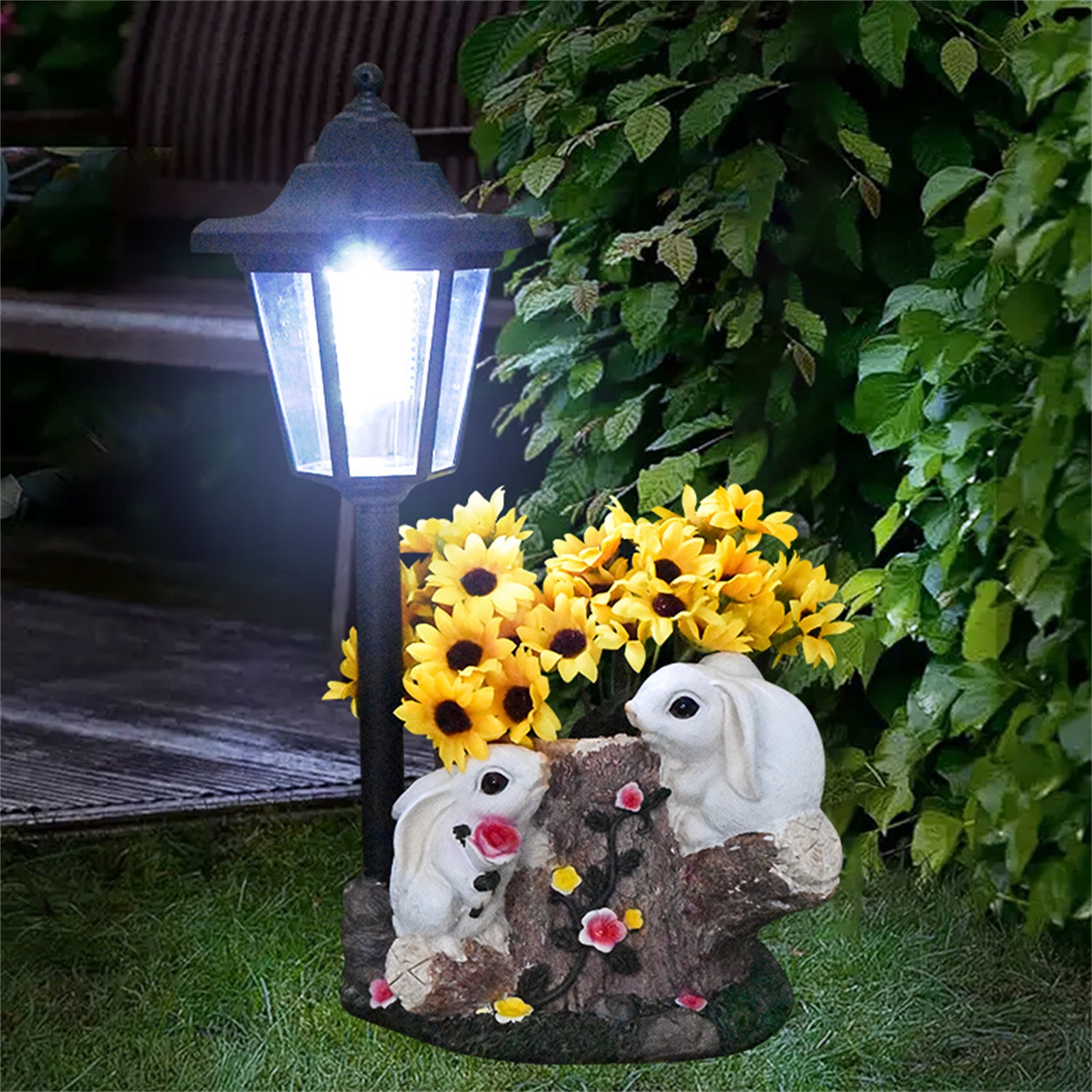 정원 발코니 화분 장식 야외 레진 마당 조명 조각상 귀 - Outdoor Lighting Wedding Decor 리뷰 및 가격