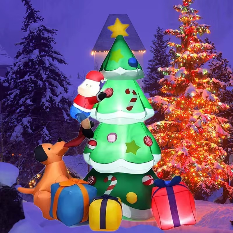 크리스마스 트리 팽창식 모델 7FT 개 산타 클로스 L - Lighting Tree Decor 리뷰 및 가격