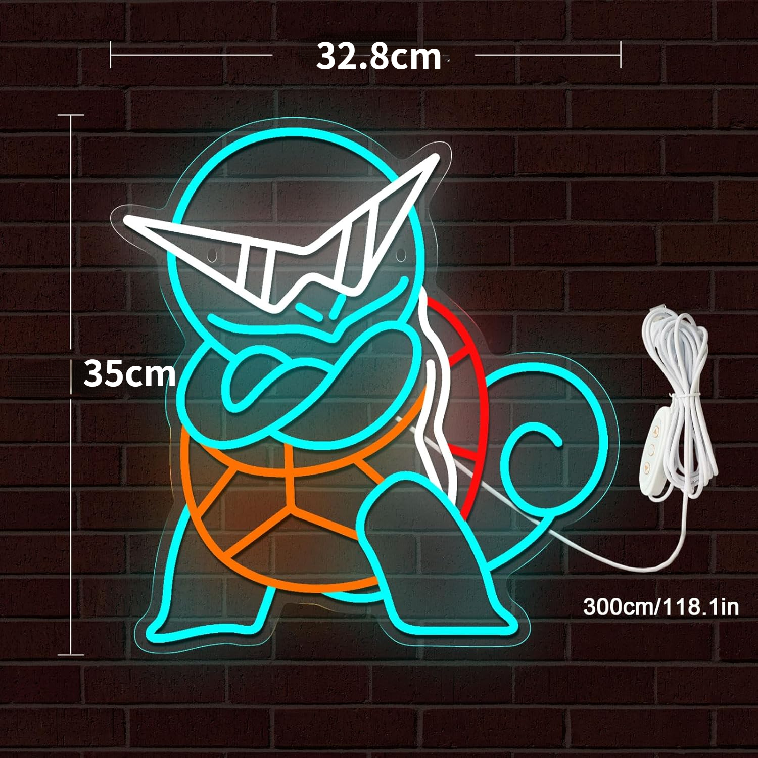 포켓몬 꼬부기 네온사인 LED 벽걸이 네온 조명 USB - Lighting Decor For Diwali 리뷰 및 가격