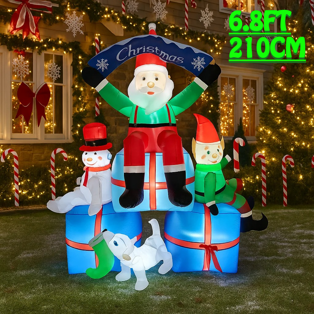 2.1M/6.8FT 산타 눈사람 엘프 개 인플레이터블  - Santa'S Elves Holiday Lighting & Decor Llc 리뷰 및 가격