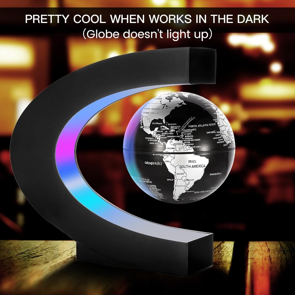 자석 부상식 세계지도 지구본, C형 LED 조명 받침대 - Lighting World Decor 리뷰 및 가격