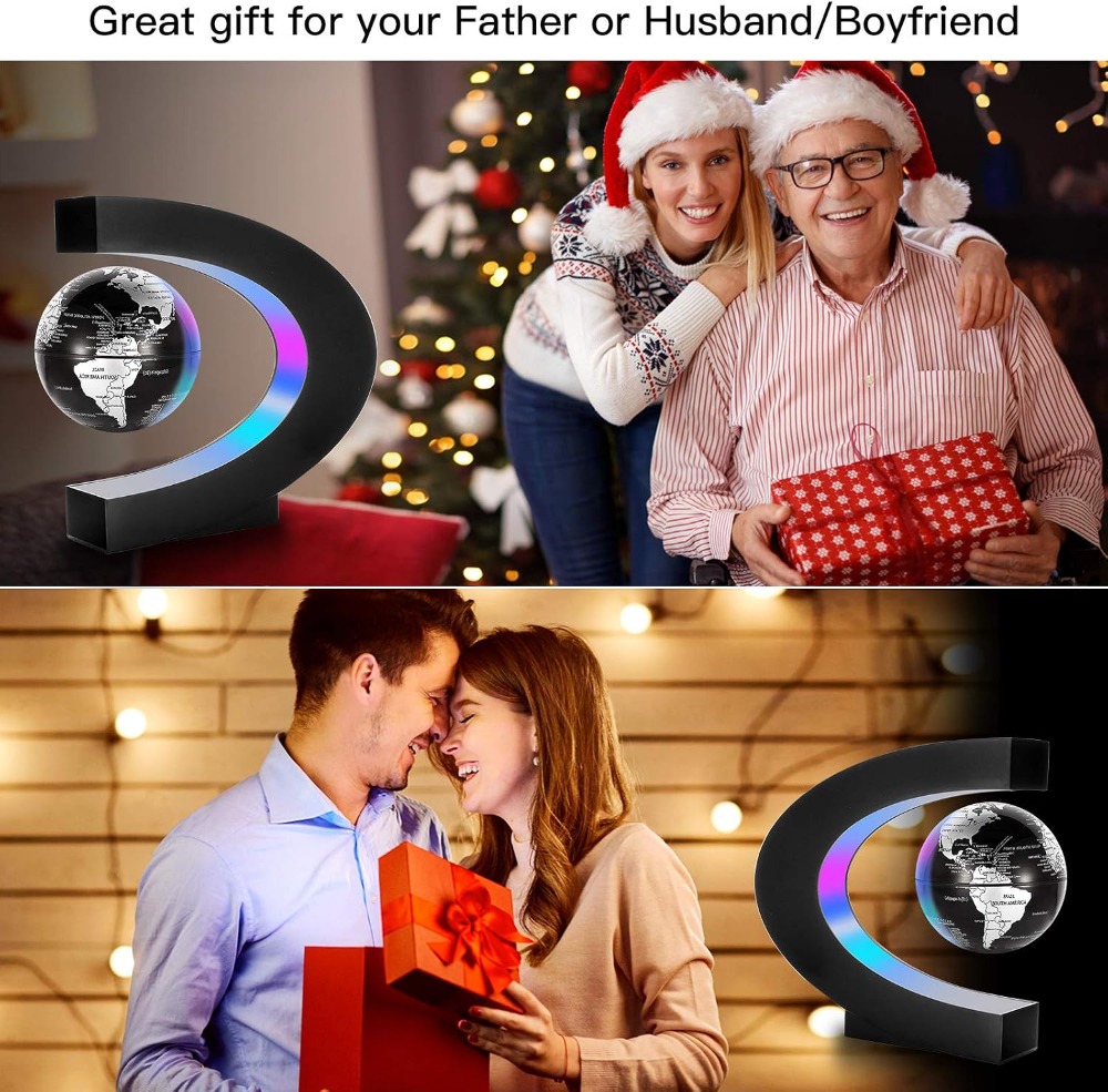 자석 부상식 세계지도 지구본, C형 LED 조명 받침대 - Lighting World Decor 리뷰 및 가격