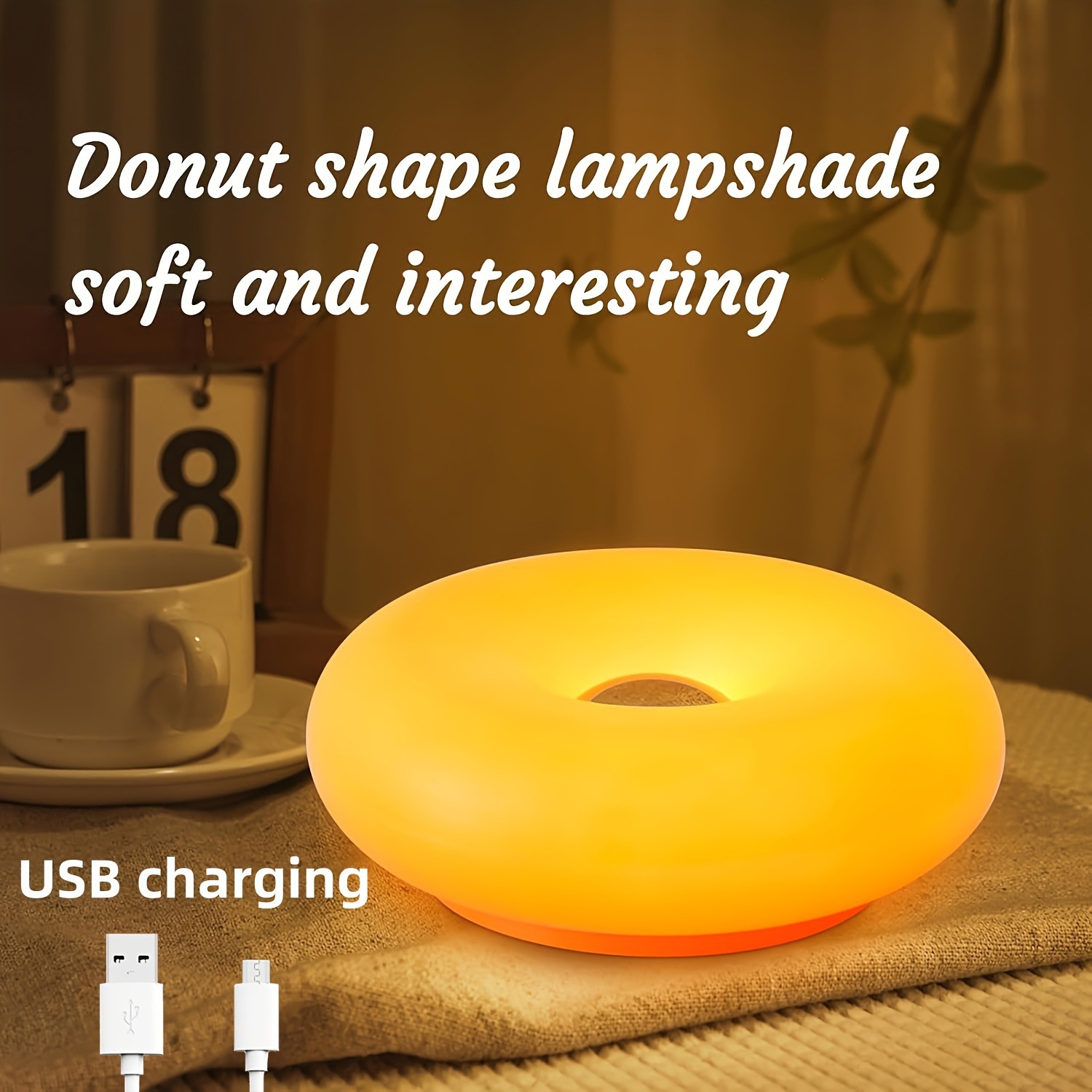 미국 특허받은 레트로 모던 도넛 램프, 창의적인 오렌지 - Lighting Decor Living Room 리뷰 및 가격