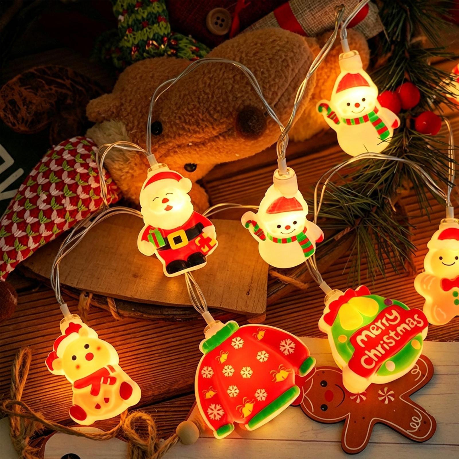 산타클로스 스트링 라이트 LED 산타 눈사람 귀여운 스 - Lighting Tree Decor 리뷰 및 가격