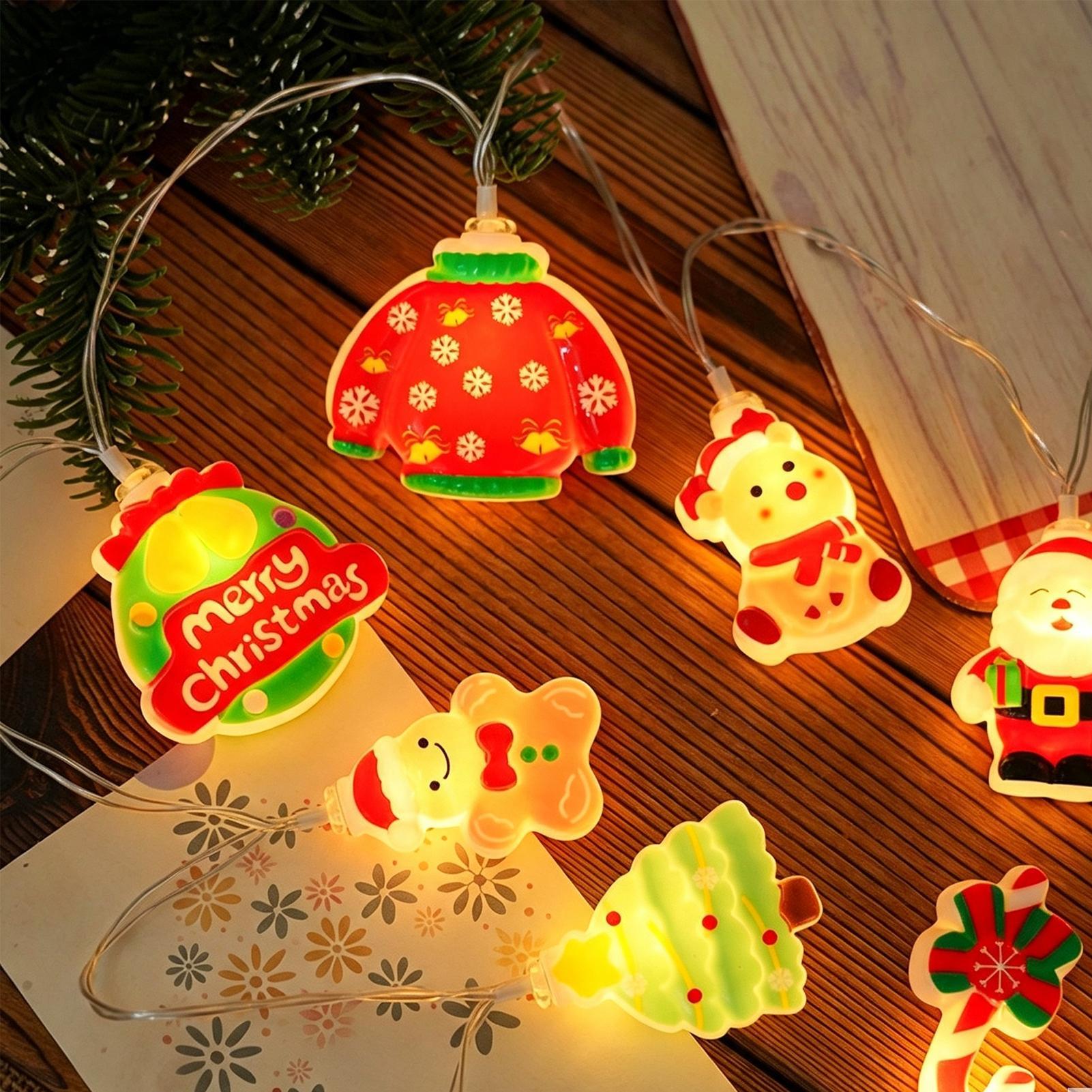 산타클로스 스트링 라이트 LED 산타 눈사람 귀여운 스 - Lighting Tree Decor 리뷰 및 가격