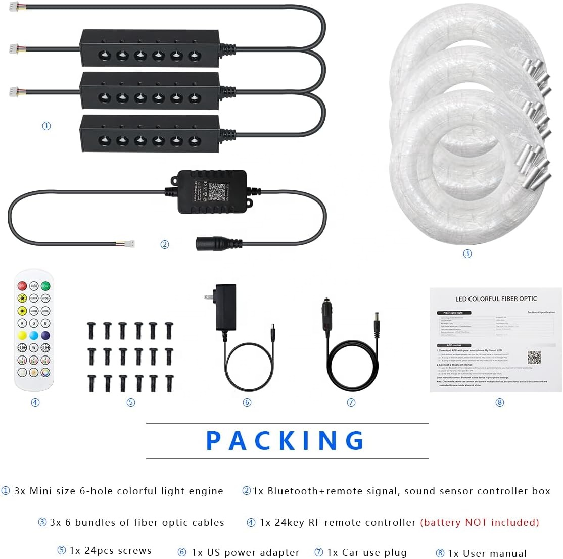 RGB 광섬유 스타 천장 조명 광원, 자동차 천장 인테 - Lighting Interior Decor 리뷰 및 가격