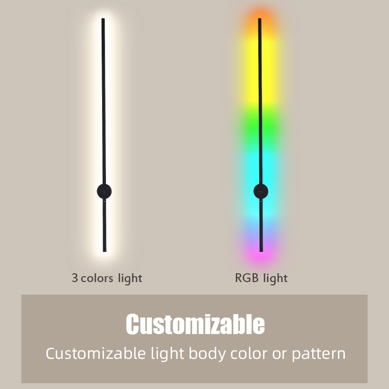 현대적인 충전식 LED 벽등 블랙 알루미늄 바디 선형  - Lighting Decor Living Room 리뷰 및 가격
