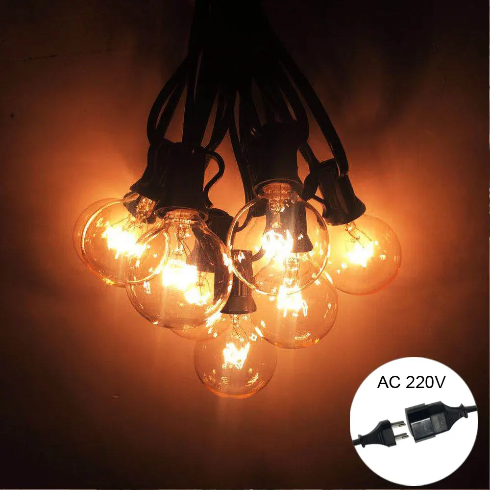 8M G40 글로브 스트링 조명 25개 투명 백열 전구 - Outdoor Lighting Wedding Decor 리뷰 및 가격