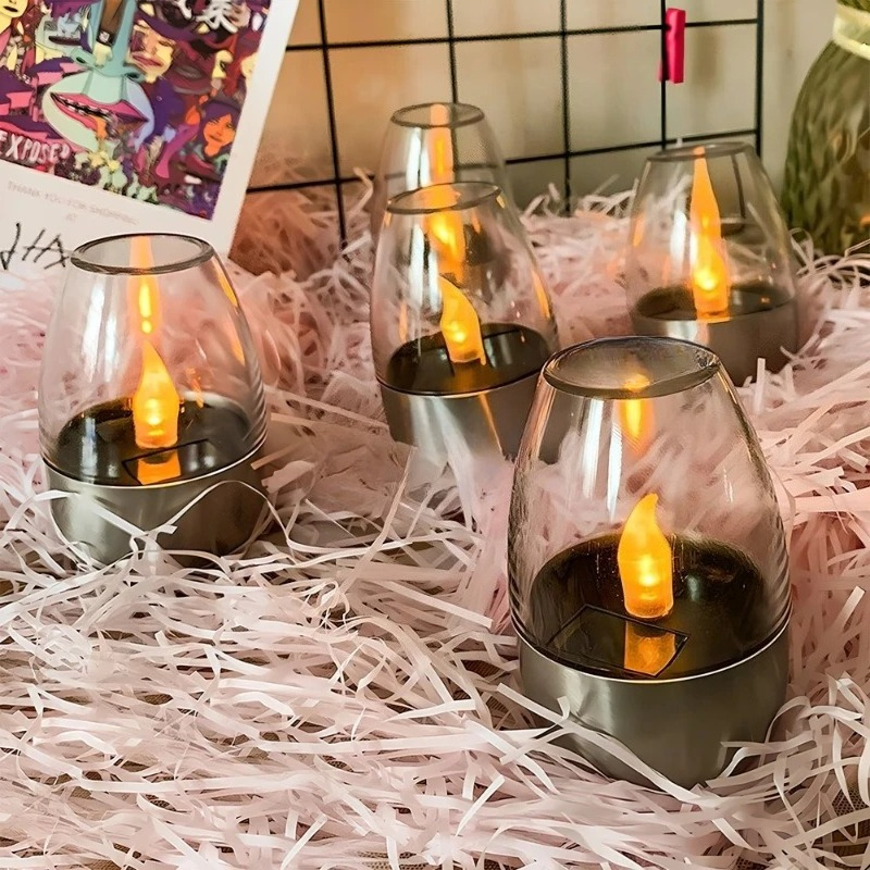 LED 태양 촛불 라이트 불꽃 없는 충전식 야간 조명  - Outdoor Lighting Wedding Decor 리뷰 및 가격
