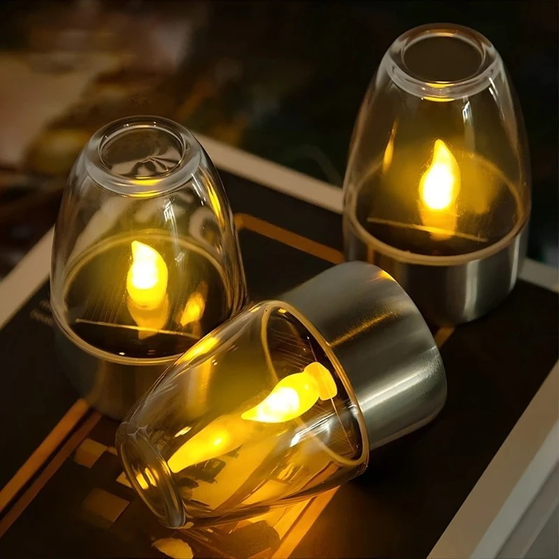 LED 태양 촛불 라이트 불꽃 없는 충전식 야간 조명  - Outdoor Lighting Wedding Decor 리뷰 및 가격