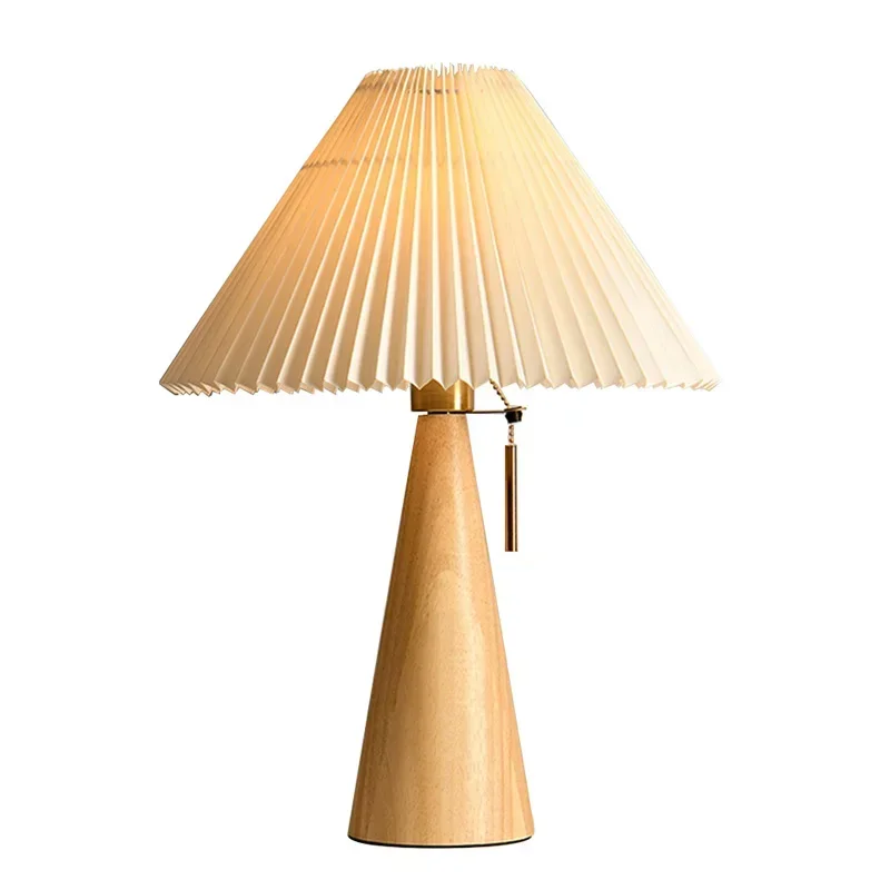 레트로 주름 테이블 램프 북유럽 스타일 원목 조명 침실 - Lighting Decoration In Bedroom 리뷰 및 가격