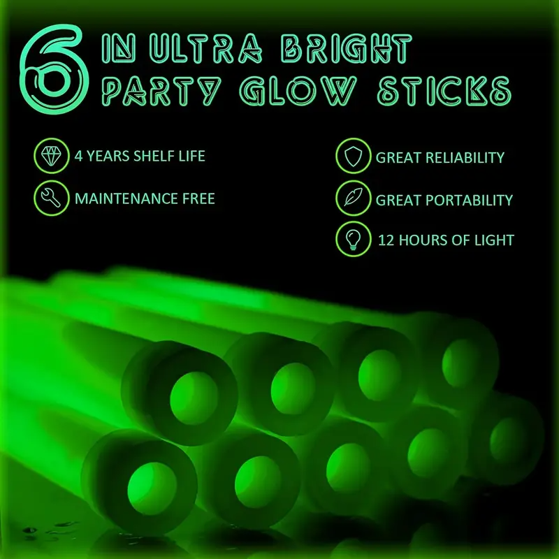 후크가 있는 6인치 미니 글로우 스틱 야외 캠핑용 형광 - Outdoor Lighting Wedding Decor 리뷰 및 가격