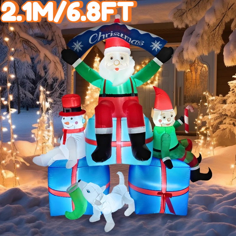 2.1M/6.8FT 풍선 산타클로스 눈사람 엘프 강아지 - Santa'S Elves Holiday Lighting & Decor Llc 리뷰 및 가격