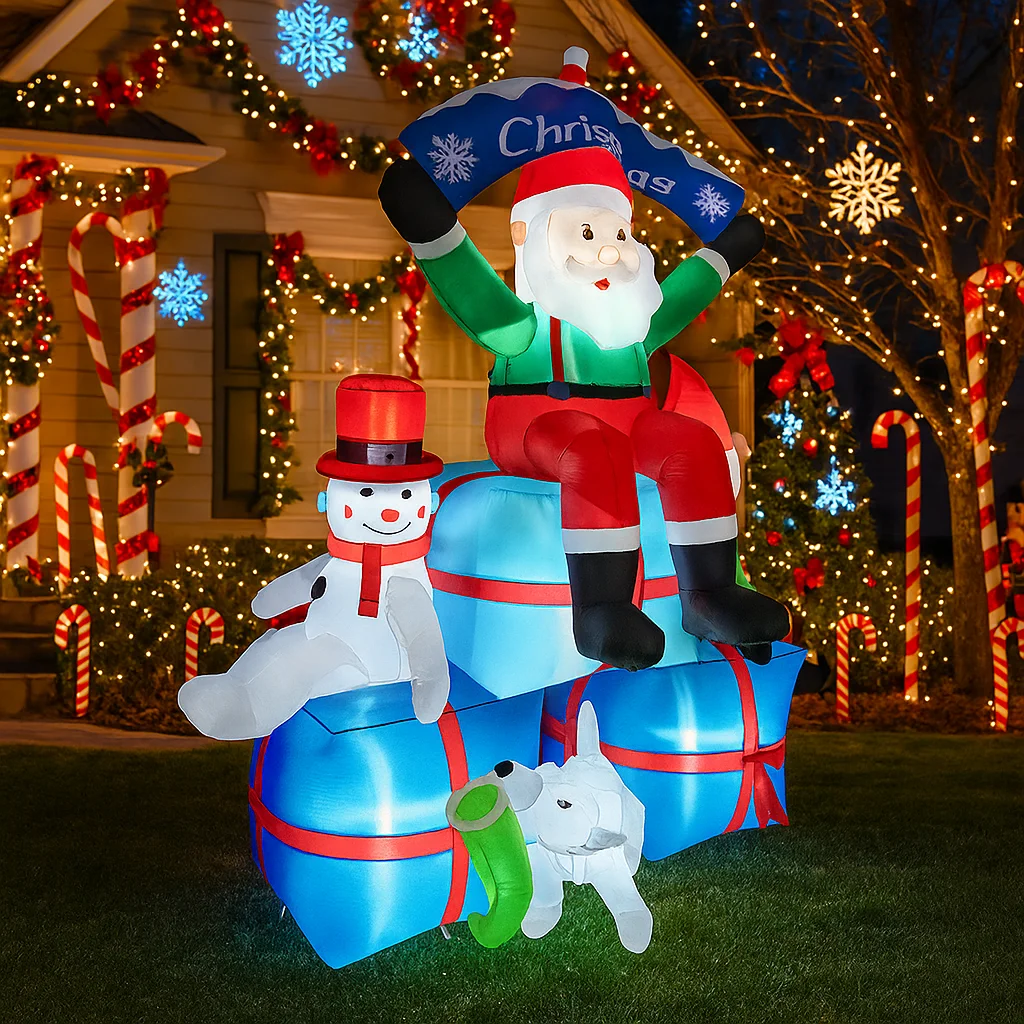 2.1M/6.8FT 풍선 산타클로스 눈사람 엘프 강아지 - Santa'S Elves Holiday Lighting & Decor Llc 리뷰 및 가격