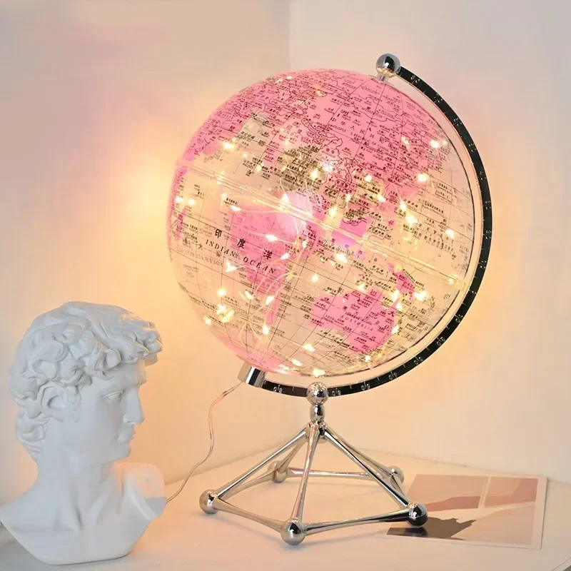 플래시 LED 라이트 세계 지구본, 투명 세계 지구본  - Lighting World Decor 리뷰 및 가격